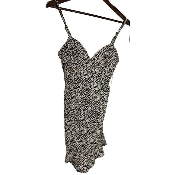 Forever 21‎ Cheetah Print Dress Y2K Baddie Babydoll Empire Waist McBling Chic S - Picture 1 of 7